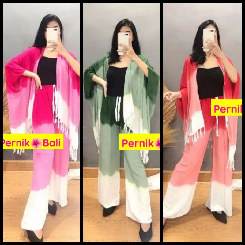One Set Gradasi Outer plus Kulot Rayon PernikBali