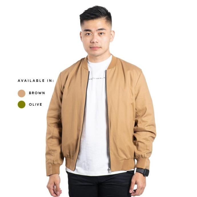 Jaket Bomber Pria Smith Berlin Alpha Bomber Brown