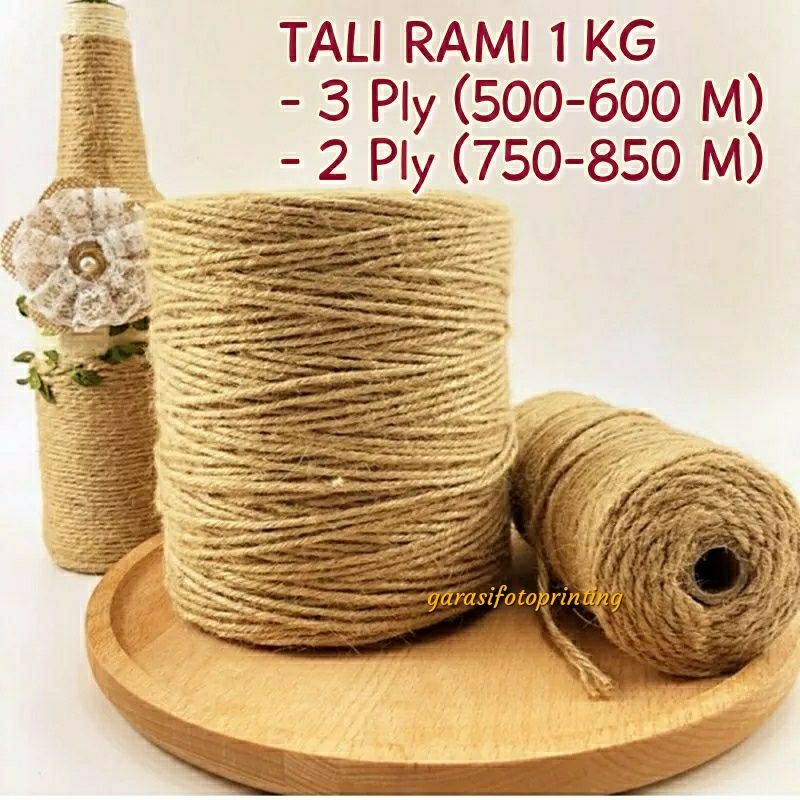 [GROSIR] Tali Rami Goni 1 Kg (Kiloan) 3 ply 3mm 500-600 M 2 ply 2mm 750-850 M Bahan Craft Murah DIY