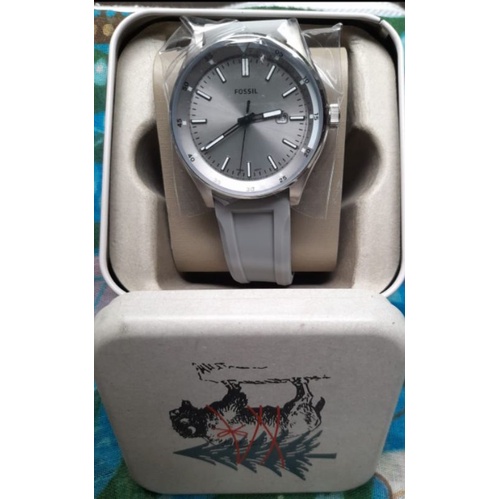 Fossil Belmar FS5536 Jam Tangan Analog Pria 44mm Tali Silikon