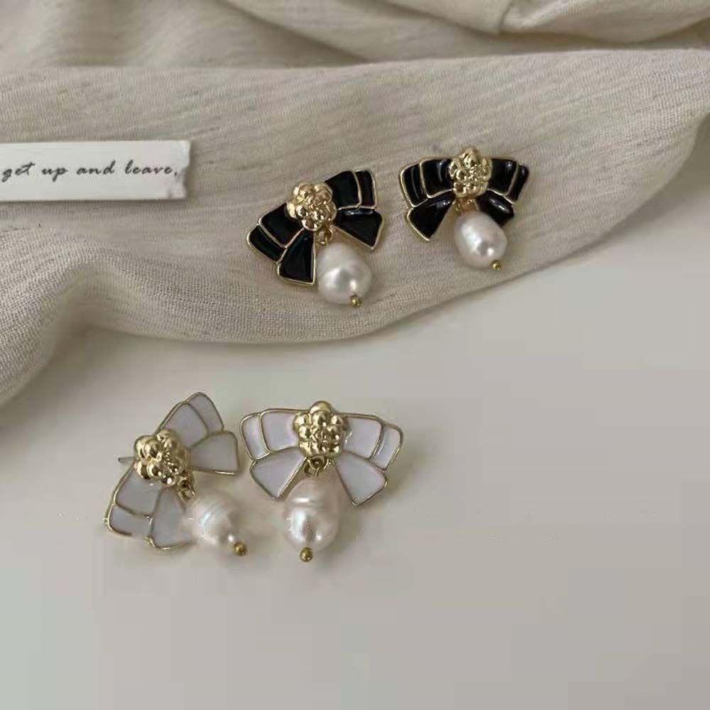 Mxbeauty Anting Wanita Manis Retro Hadiah Gadis Pesta All-Match Temperamen Ikatan Simpul Drop Earrings