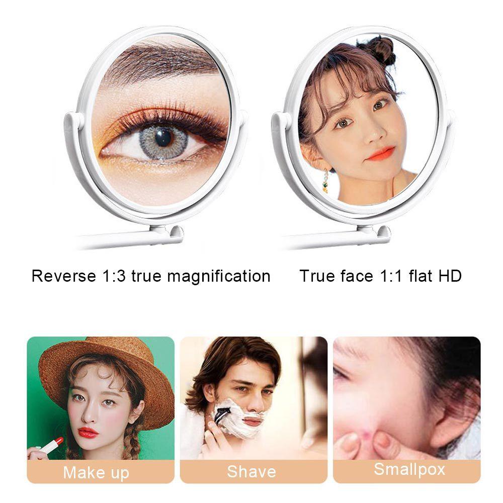 Nanas Vanity Mirror High-definition Self Adhesive Vacuum Suction Bulat Dinding Gantung Lipat Perlengkapan Makeup