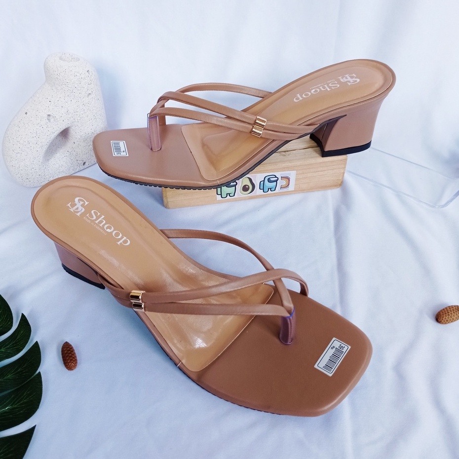 Sendal Wanita Heels Terbaru Jepit Moka Ul07