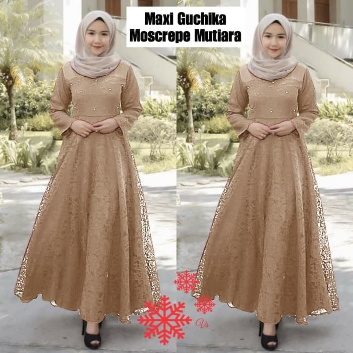 Promo GAMIS  PESTA BROKAT GUCHIKA BAJU  GAMIS  WANITA  TERBARU  
