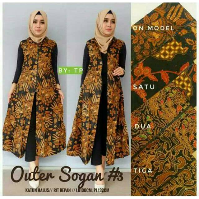 OUTHER SOGAN BATIK MODERN TERBARU KEBAYA MUSLIM HIJAB DRESS KONDANGAN