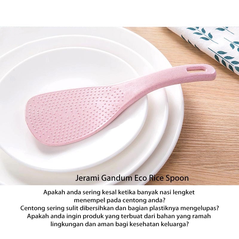 Centong Nasi Wheat Straw Anti Lengket | Sendok Nasi Serat Jerami Gandum Warna Pastel Anti Lengket