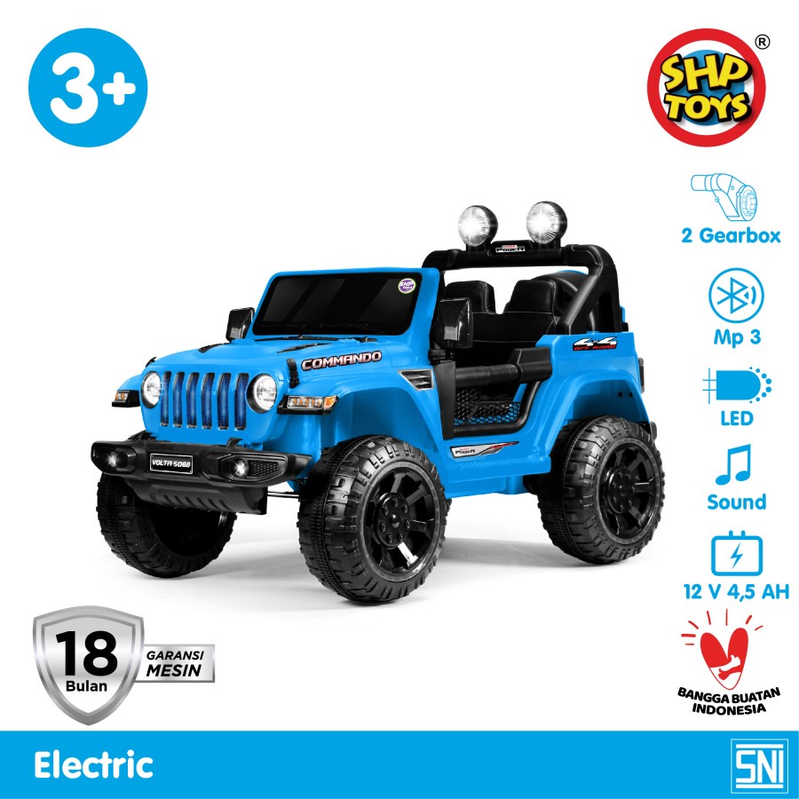 Mainan Anak Mobil Aki Jeep Commando VOLTA 5088 Maenan remote control mobilan besar walky talky