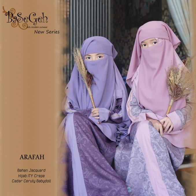 Termurah Ar 04 Baju Muslim Gamis Anak Set Cadar Yaman Basegeh Pink