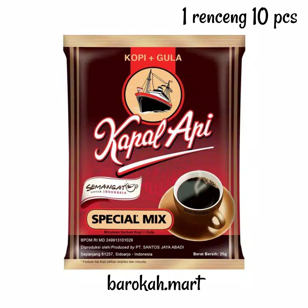 

Kapal Api Special Mix Kopi Kopi 1 Renceng isi 10 pcs x 24 gr