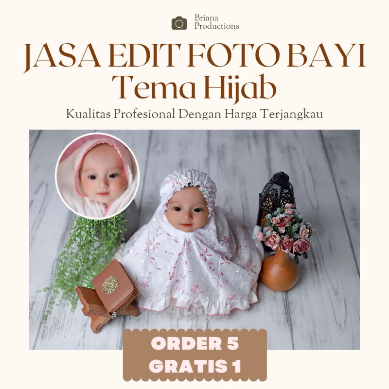 Jual Jasa Edit Foto Bayi Tema Hijab | Newborn Baby Foto Studio | Shopee ...