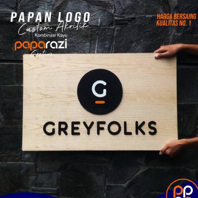 DISC% PAPAN IKLAN  Logo Sign KAYU AKRILIK Indoor / Signage Kayu /Papan Bazaar /Papan Nama Toko