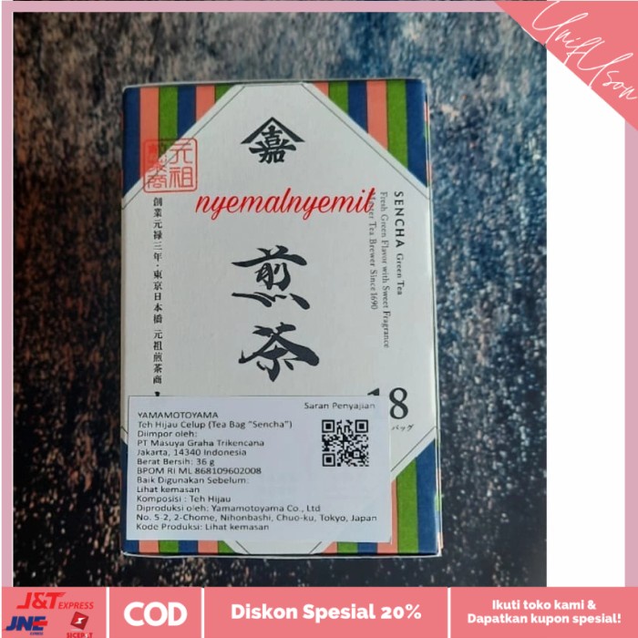 

⭐COD⭐ Yamamotoyama Sencha 20 Tea Bag-Teh Hijau Jepang Original