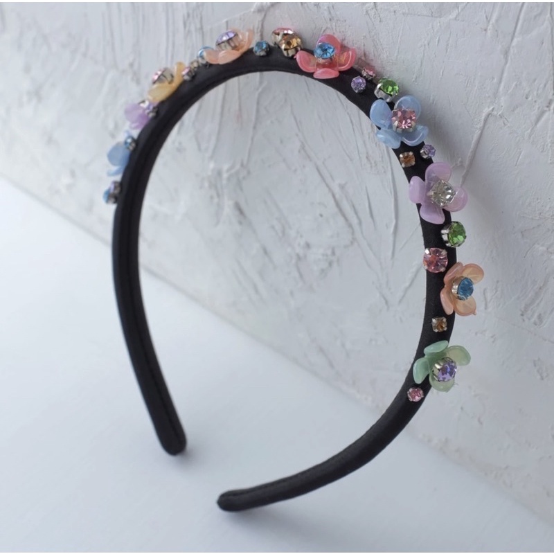 Handmadepita x Mmehuillet Skinny Bando - Snow Fleur - Pop Fleur