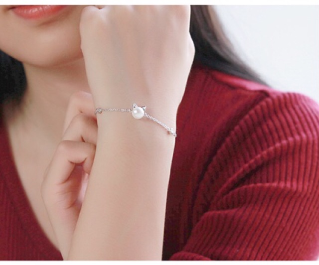 Gelang & Kalung Kucing Lucu s925 Silver & Mutiara