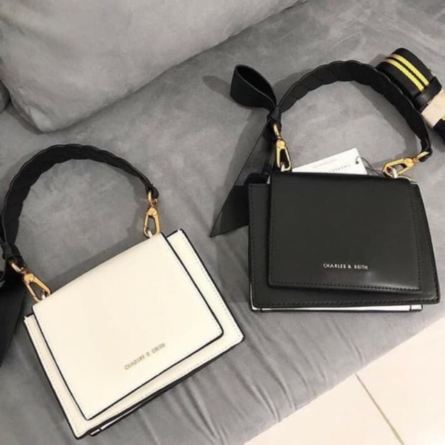 charles keith nylon strap crossbody bag