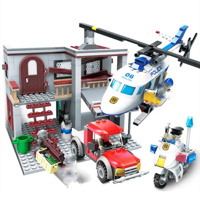 465pc Helicopter hunting City LEGO compatible POLICE helikopter