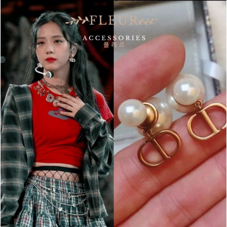 Jisoo D Tribales Earrings | Anting CD Premium import Korea Mutiara