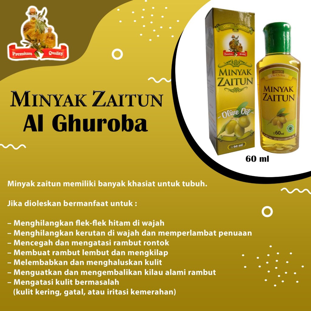 Al Ghuroba Extra Virgin Olive Oil Minyak Zaitun 60 Ml Shopee Indonesia