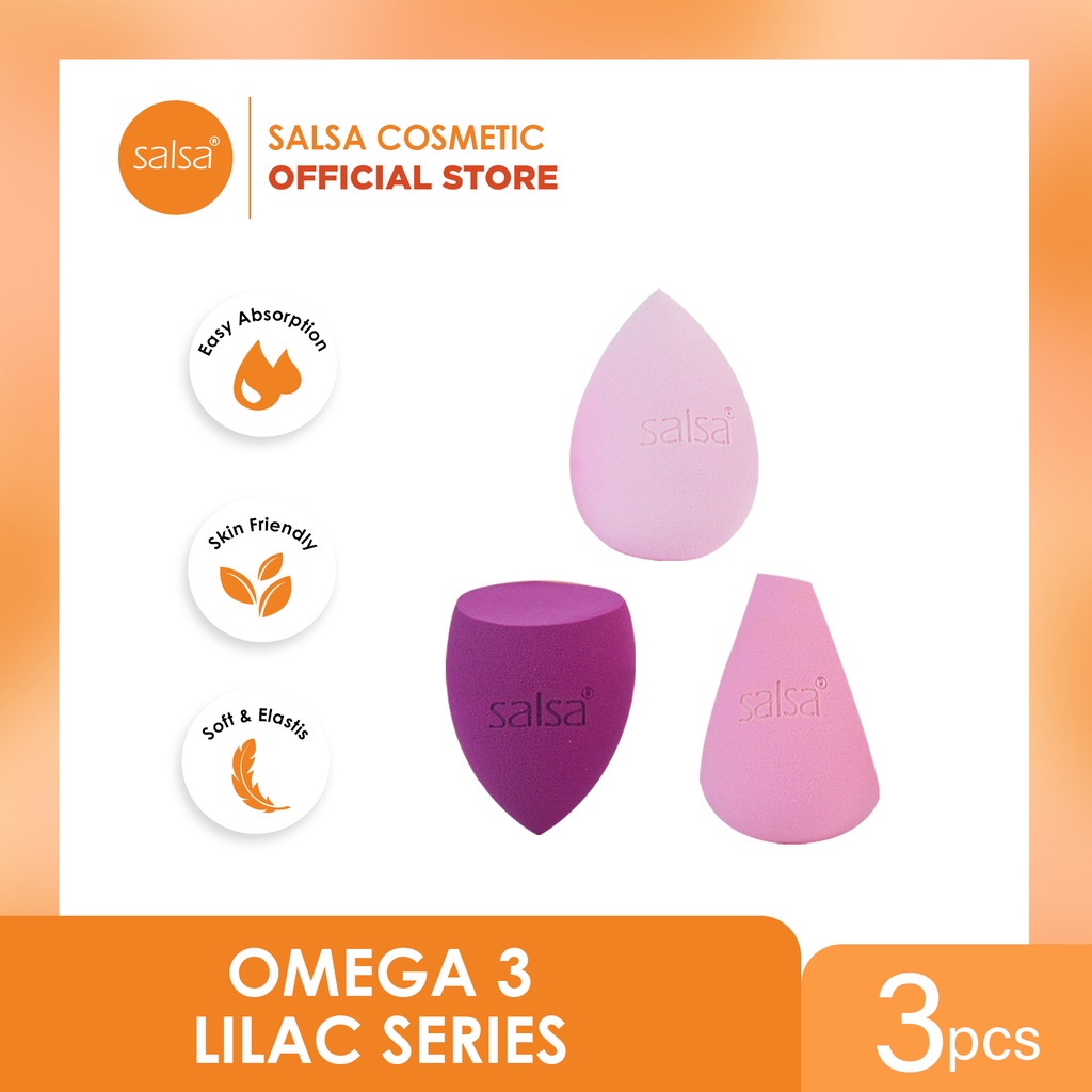 SALSA Omega 3 Beauty Blender - Sponge Makeup isi 3 Puff Spons