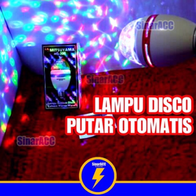 Lampu disco putar otomatis 17an agustusan color lampu disko warna warni rotating light lamp procyon