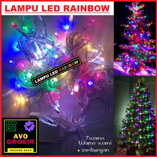 Lampu tumblr rainbow RGB 10m / lampu hias natal LED 7 warna