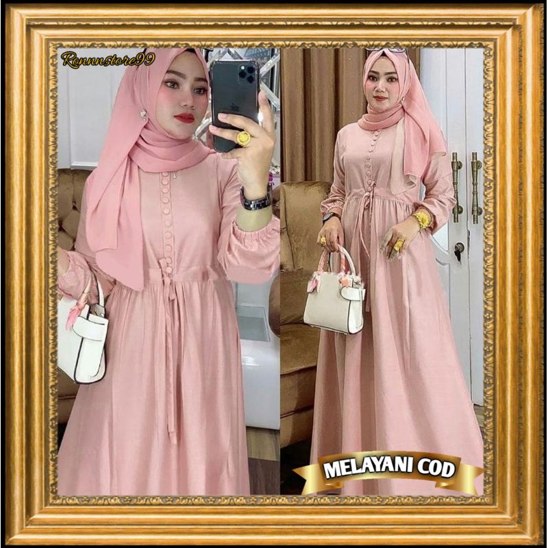 gamis terbaru2022 baju lebaran Dress Trend Kekinian Fashion Wanita Dewasa Jumbo LD 102 Murah/Gamis W