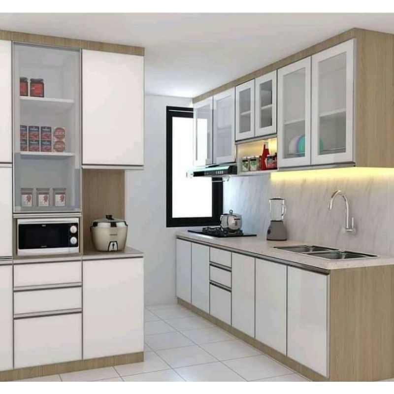 kitchen set minimalis kayu hpl sesuai permintaan bisa custom request