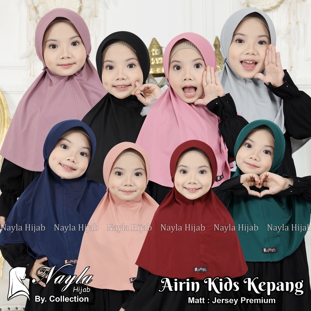 Kerudung Anak Tali Kepang AIRIN KIDS KEPANG Hijab Instan Anak Jersey Airis Terbaru Nayla Hija'b