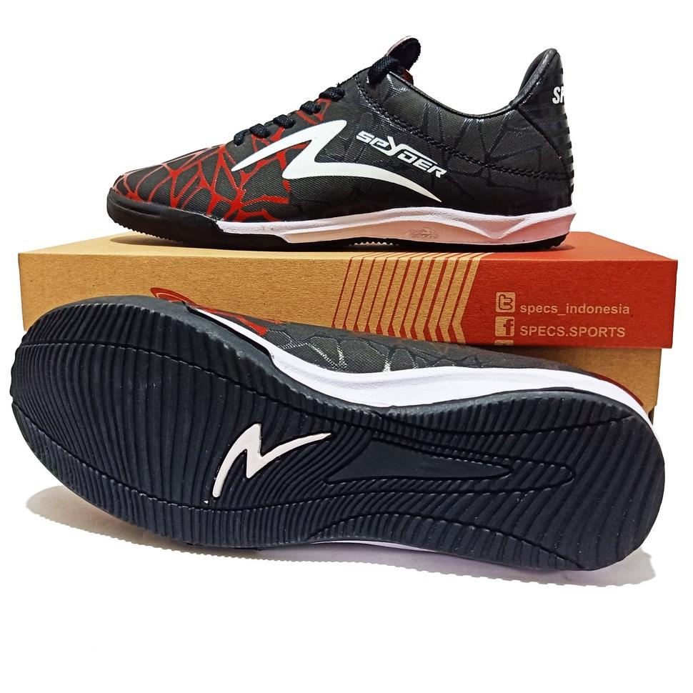 Laris Sepatu Futsal Specs Accelerator Spyder Hitam Merah Grade Original 100% Futsal Murah 78