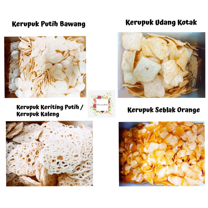 

KERUPUK MENTAH PUTIH BAWANG / UDANG KOTAK / KERITING PUTIH / UDANG KOTAK / SEBLAK ORANGE 200gr