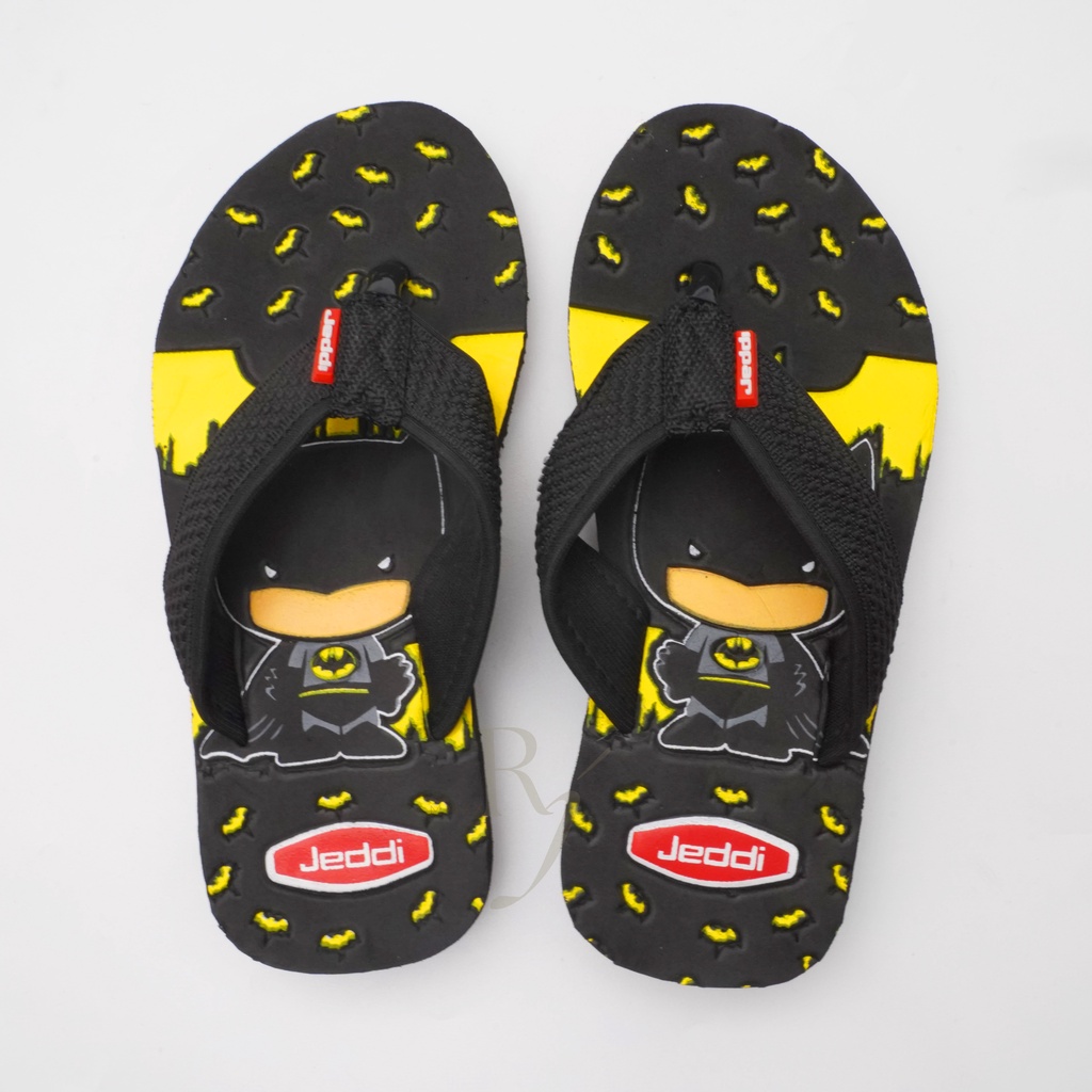 JEDDI [BATMAN] Sandal Superhero/ Sandal Japit Anak Cowok Kartun/ Sandal Jepit Anak Laki-laki/ Sendal Anak Japit