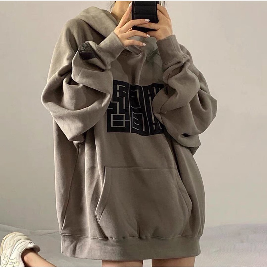 LABIRIN HOODIE SWEATER WANITA | SWEATSHIRT PAKAIAN WANITA OVERSIZE | Sweater Wanita Korean Style Bahan Fleece Tebal