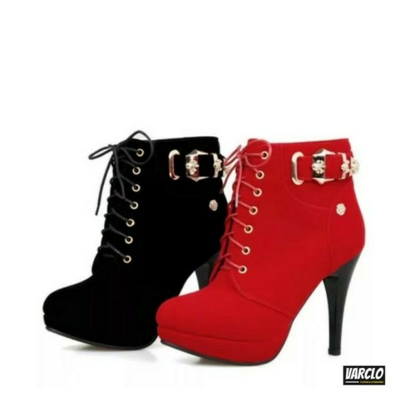 Sepatu High Heels Boots Suede Polos I Sepatu High Heels Wanita Suede I Sepatu High Heels Murah