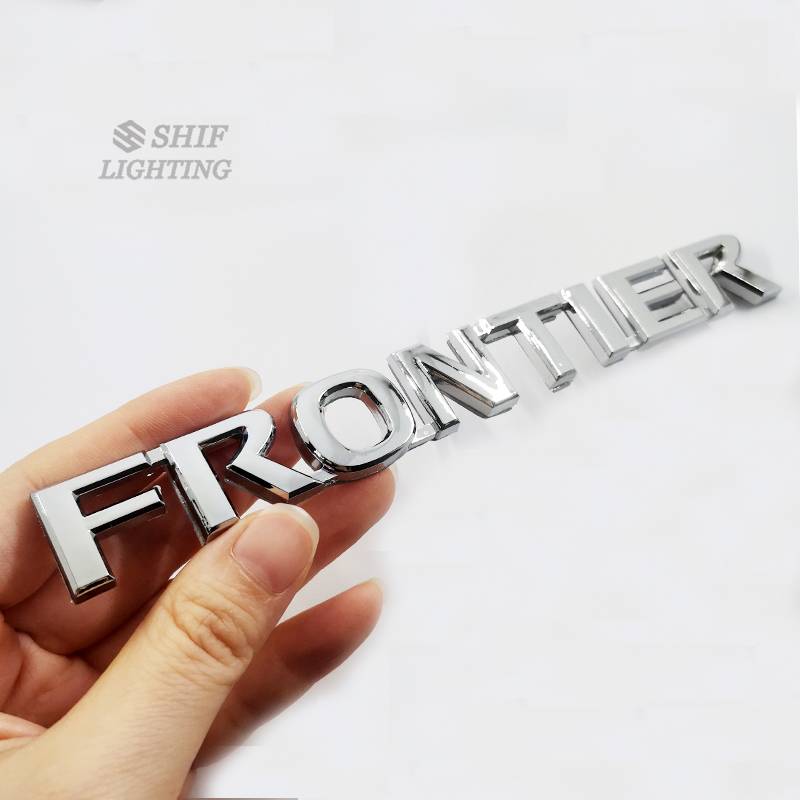 1pc Stiker Emblem / Badge Tulisan FRONTIER Bahan ABS Untuk Mobil NISSAN