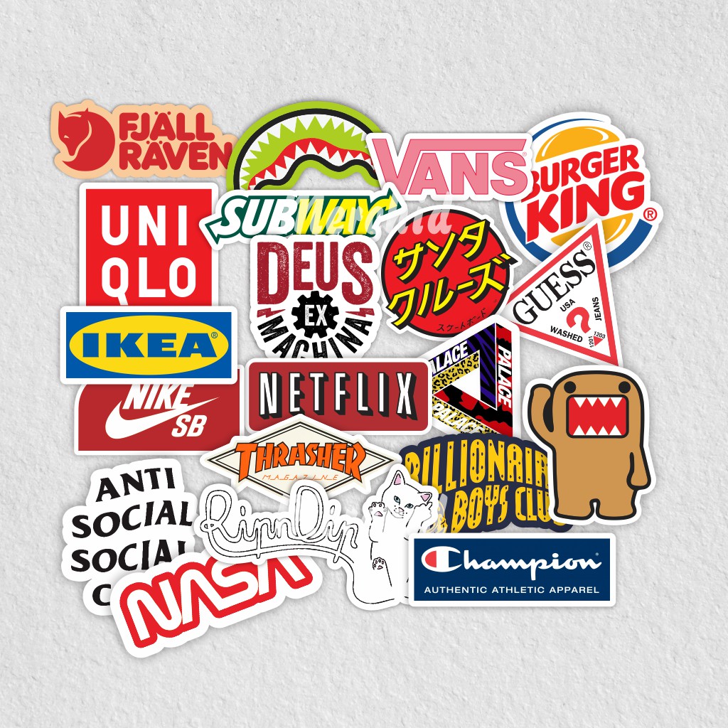 

Stiker sticker Pack tumblr aesthetic 20 pcs Stiker case hp laptop deus santa cruz vans nasa palace