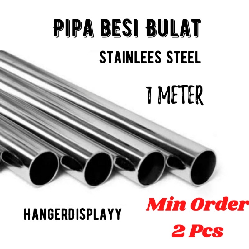 Pipa Bulat 100 cm Croem 1&quot; inc Gantungan Baju Display  Perlengkapan Display Toko