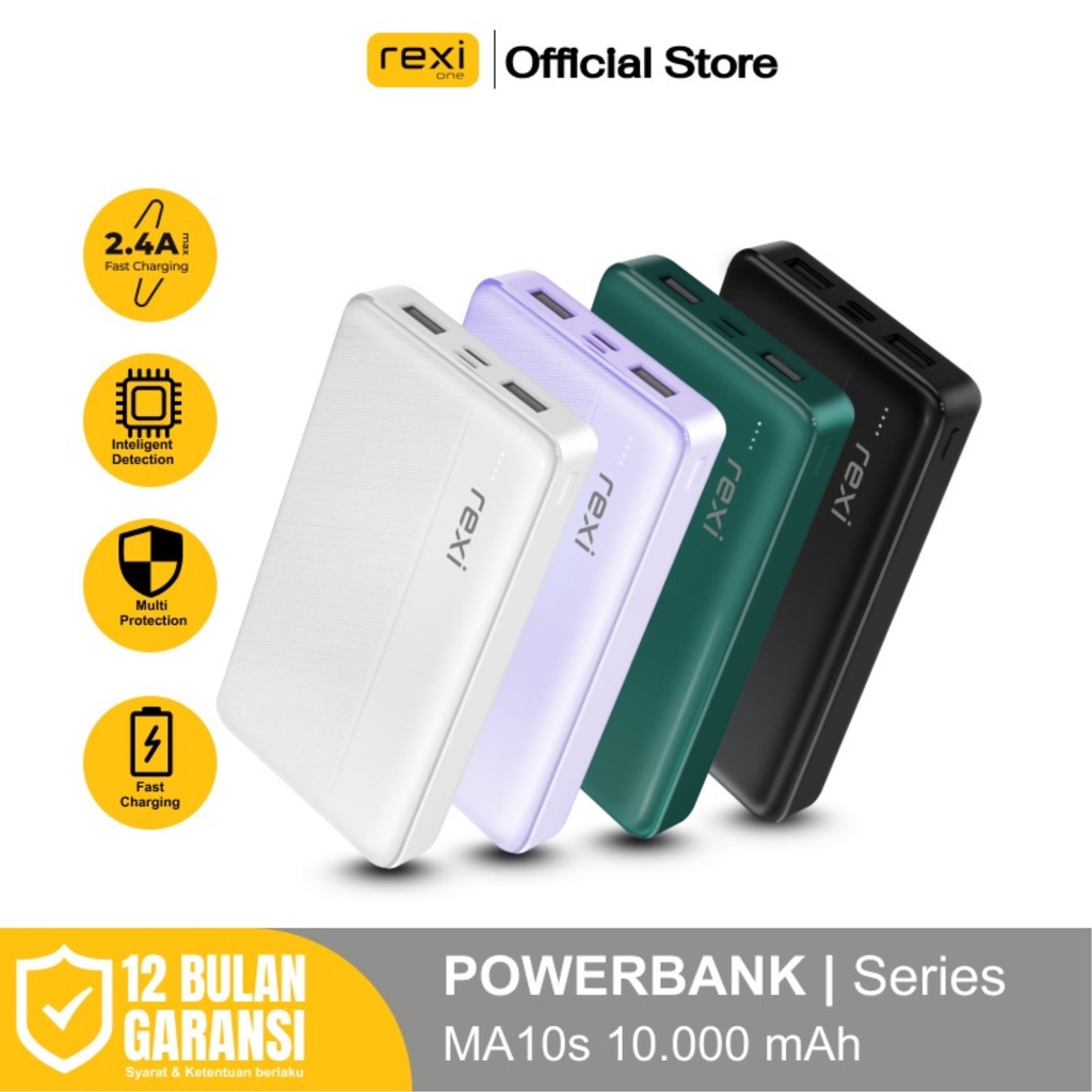 REXI POWERBANK 10.000 mAh dual USB &amp; Type C MA10s