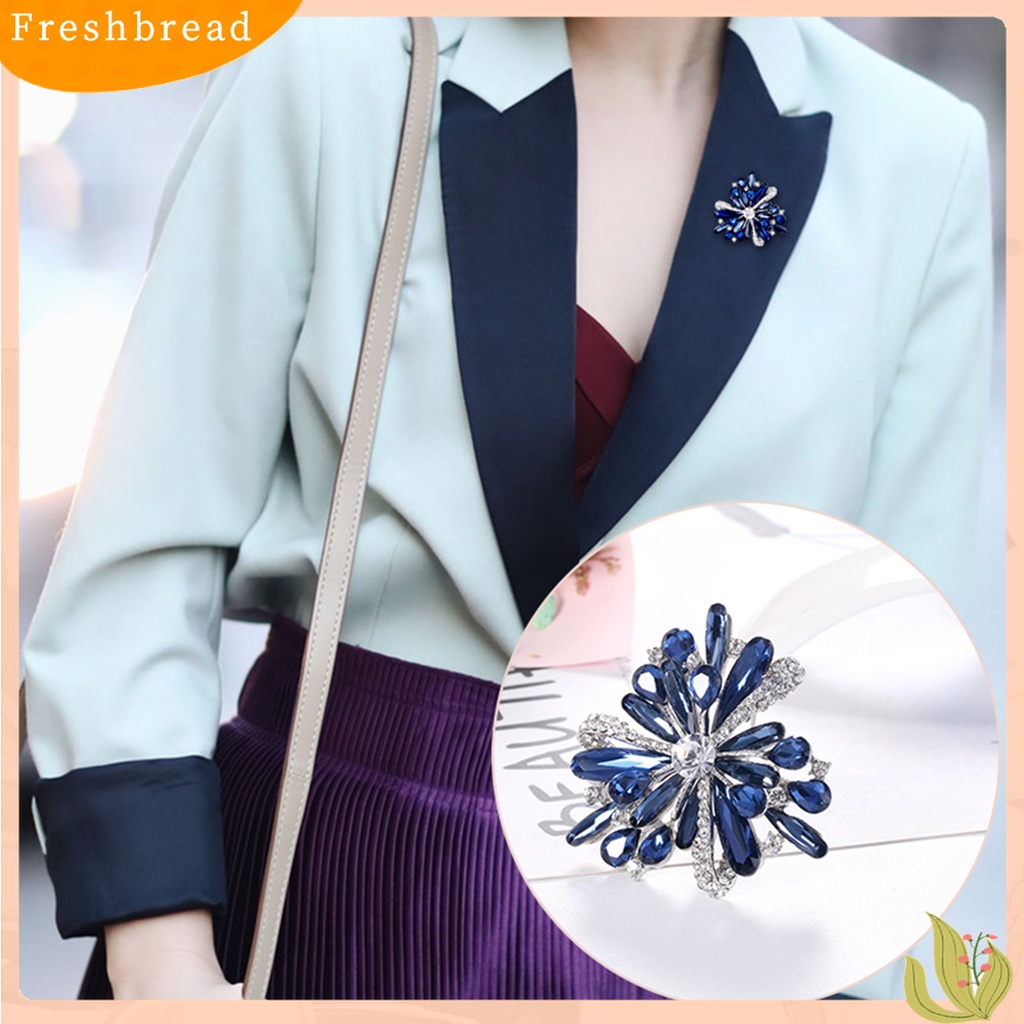 Terlaris Brooch Fashionable Dress-up Colored Flower Rhinestone Inlaid Badges Pin for Celebration