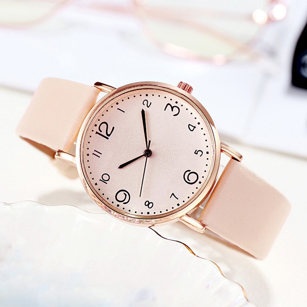 ❤️GTB❤️ Jam Tangan Wanita Kecil Analog Quartz Dengan Strap PU Leather Fashion Casual Import JT043