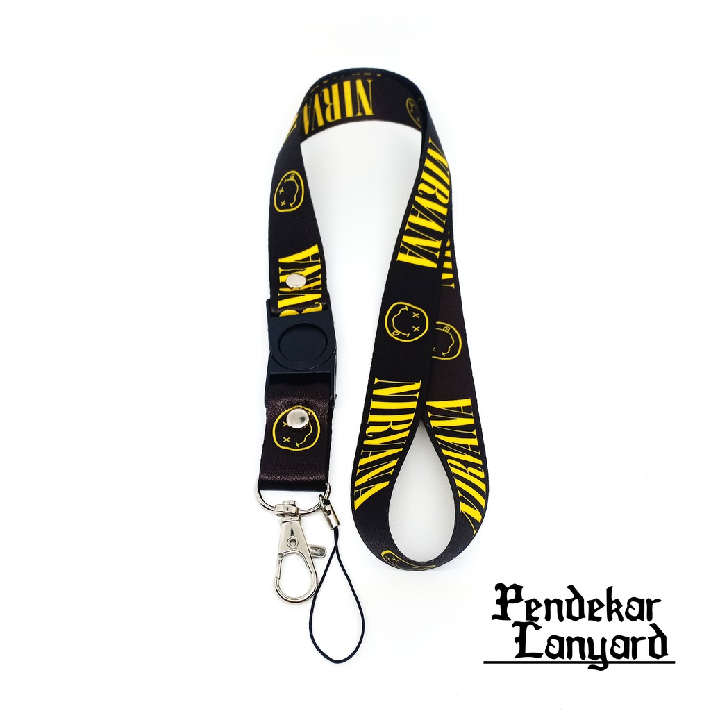 LANYARD BAND NIRVANA TALI ID CARD GANTUNGAN HP PODS NAME TAG