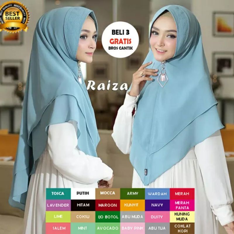 HIJAB INSTAN KHIMAR RAIZA JUMBO 2 LAYER  / HIJAB INSTAN / HIJAB JUMBO 2 LAYER TERBARU/KERUDUNG KHIMA