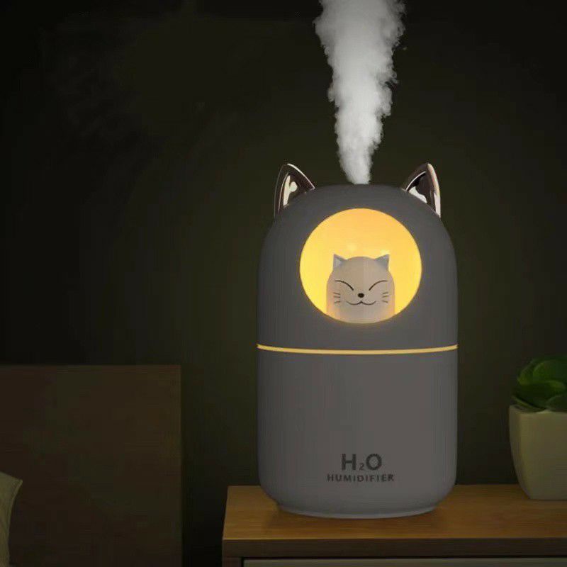 H2O Humidifier Pelembab Udara Aromatherapy Oil Diffuser Cute Cat 300ml