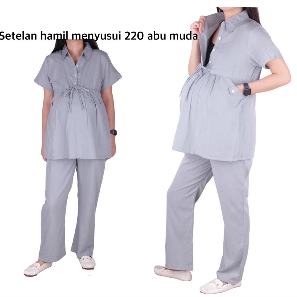 Setelan Hamil Menyusui ST220 Lengan Pendek