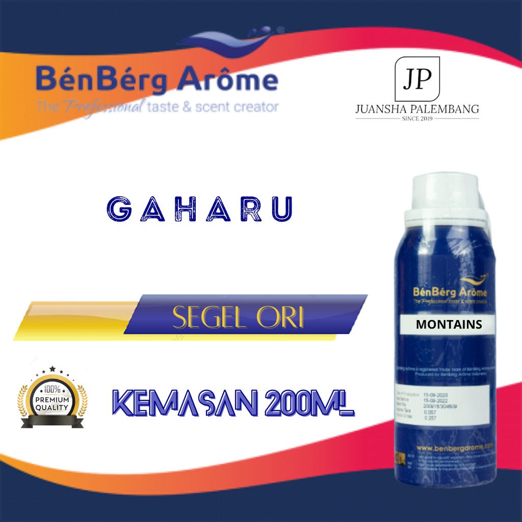 BIBIT PARFUM MURNI | GAHARU / MONTAINS |  BENBERG AROME | 200 ML | SEGEL