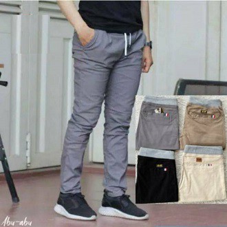 Celana Chino Panjang Pinggang Karet / Celana Karet Panjang / Celana Pinggang Karet