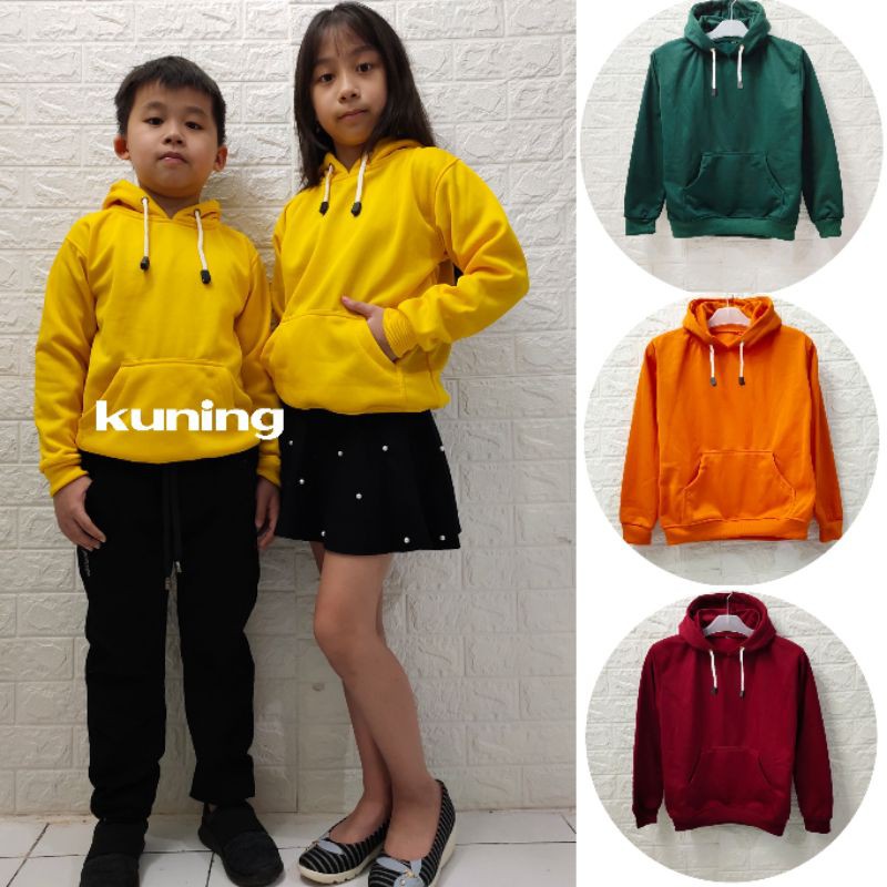 Sweater Hoodie Polos Anak Bahan Fleece