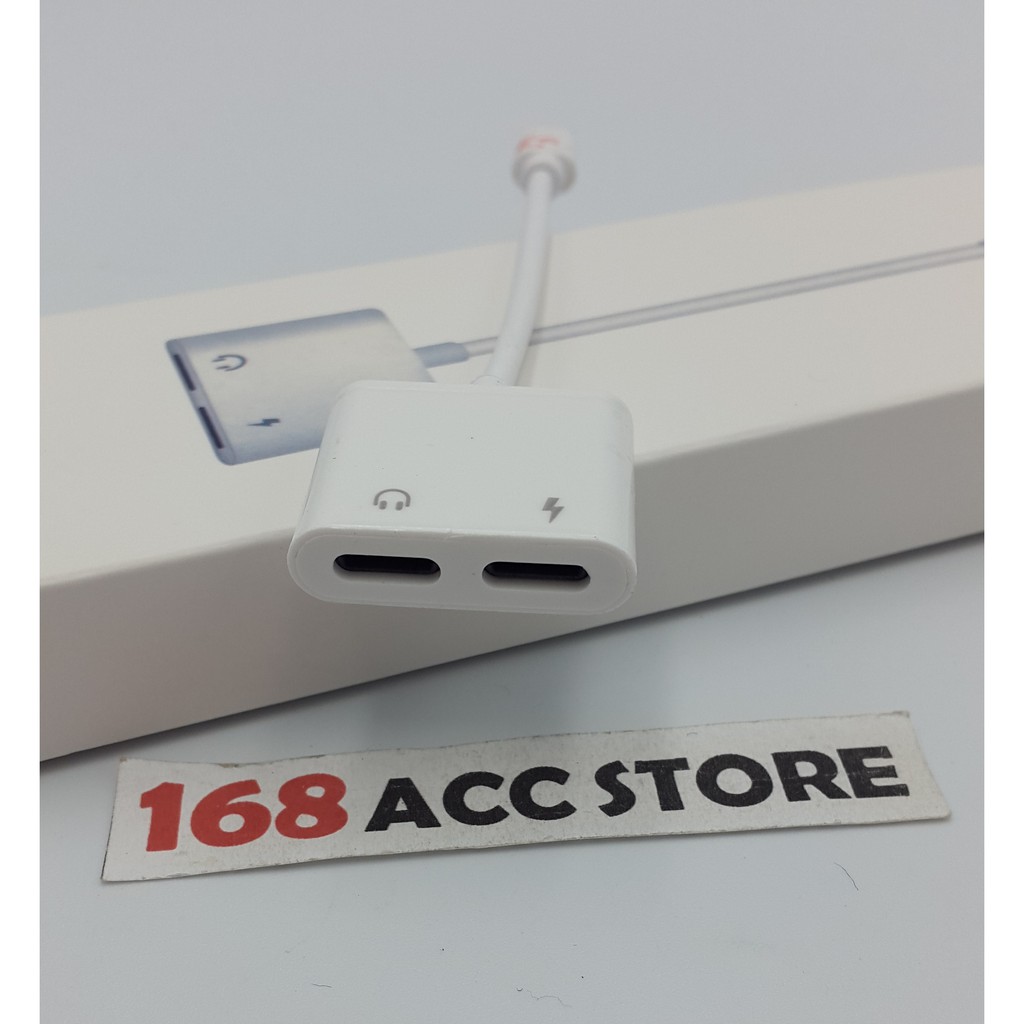 SPLITTER LIGHTNING AUDIO + CHARGER IPHONE / KABEL IPHONE 2 IN 1 AUDIO + CHARGER J-008