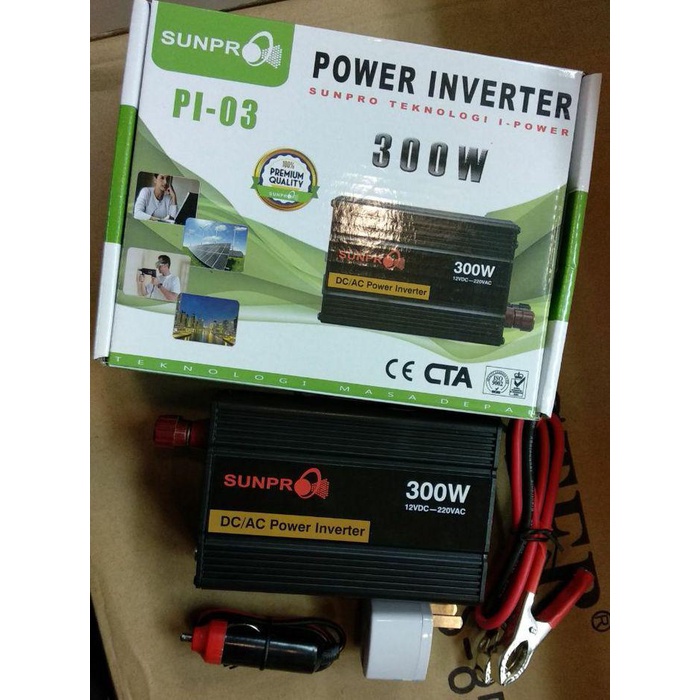 Accu Power Inverter Pi-03 300 Watt / Charger Aki Mobil Motor Kekinian Terlaris