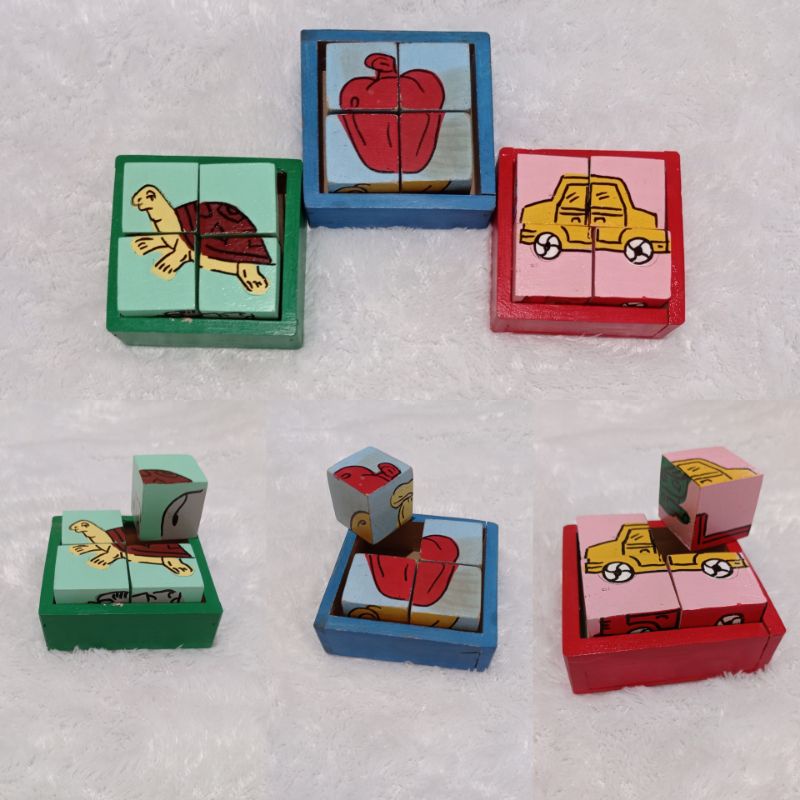NusaEduToys - BALOK KREATIF /  puzzle 3D / puzzle kubus / APE tk paud