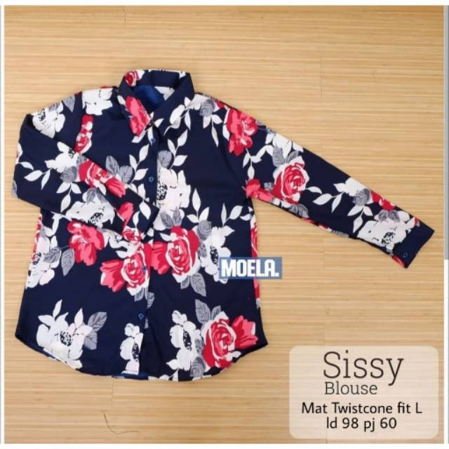 Ms Kem Sissy / kemeja tangan panjang wanita motif bunga